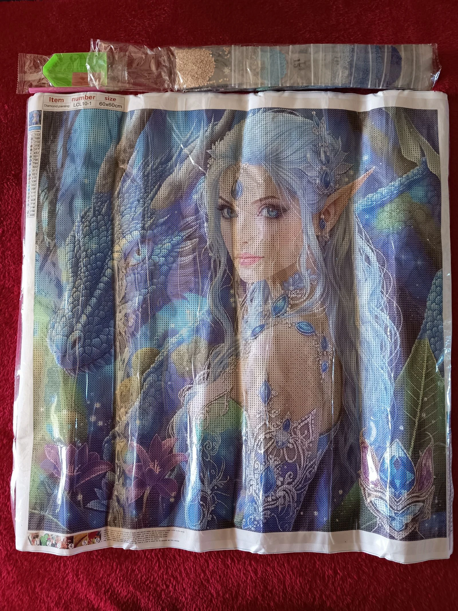 Toile de Diamond painting a réaliser elfe et dragon 